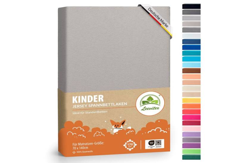 leevitex® Spannbettlaken Classic Jersey, Gummizug: rundum, 100% Baumwolle, anschmiegsam & dehnbar, diverse Größen und Farben von leevitex®