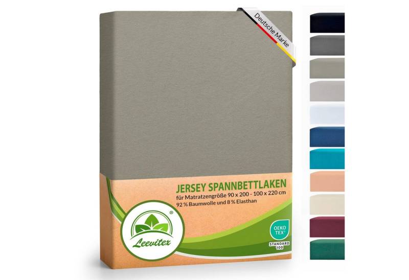 leevitex® Spannbettlaken Luxus Elasthan Jersey Spannbettlaken, Gummizug: Rundum-Gummizug von leevitex®