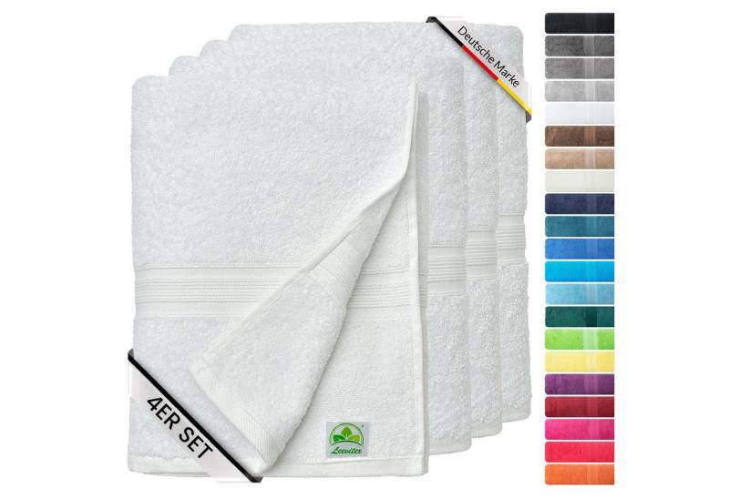 leevitex® Handtuch Frottee 4er Set, 50 x 100 cm, hochwertig verarbeitet & fusselfrei von leevitex®
