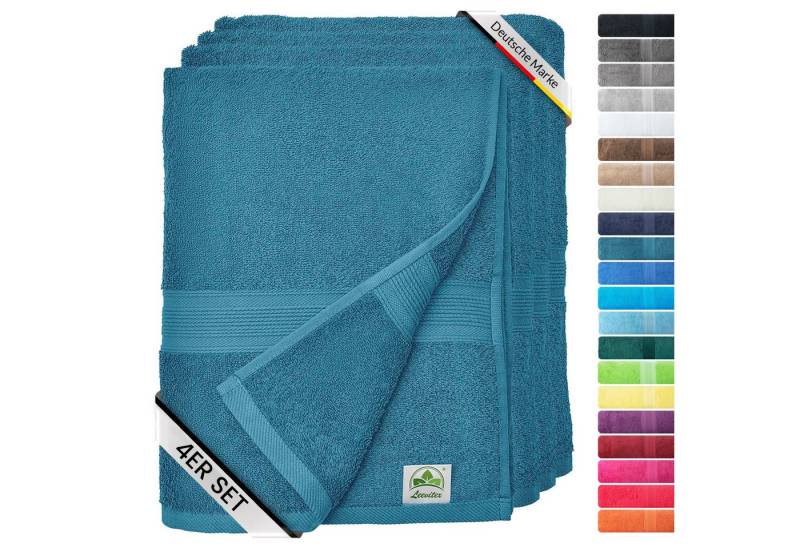 leevitex® Handtuch Frottee 4er Set, 50 x 100 cm, hochwertig verarbeitet & fusselfrei von leevitex®