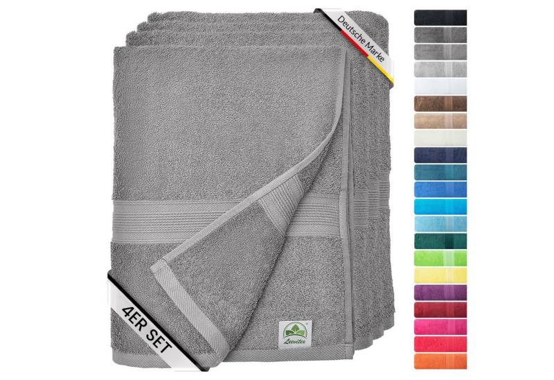 leevitex® Handtuch Frottee 4er Set, 50 x 100 cm, hochwertig verarbeitet & fusselfrei von leevitex®