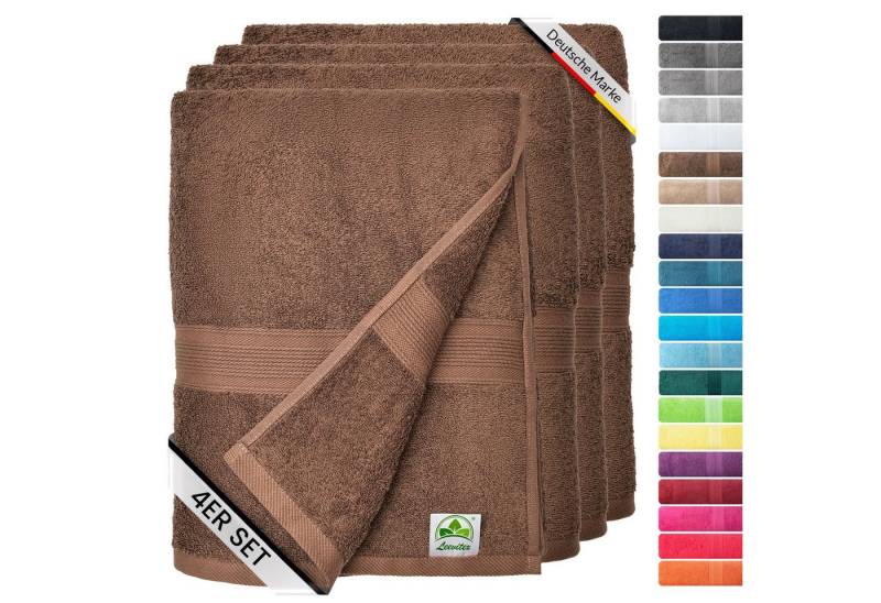 leevitex® Handtuch Frottee 4er Set, 50 x 100 cm, hochwertig verarbeitet & fusselfrei von leevitex®