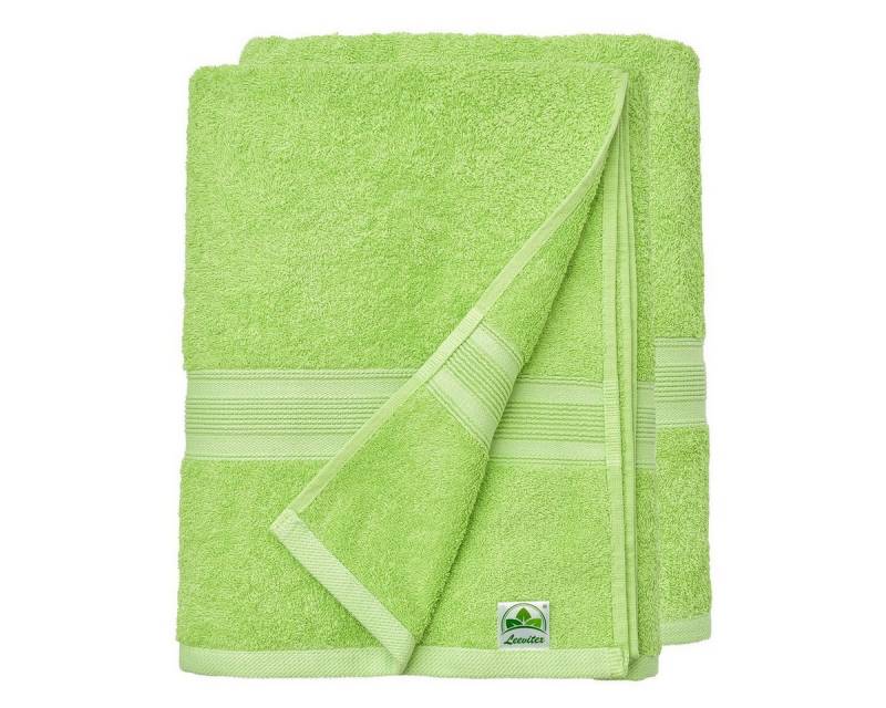 leevitex® Saunatuch Frottee XXL, (2-St), 80 x 200 cm, extra groß & saugfähig, Apfelgrün/Hellgrün von leevitex®