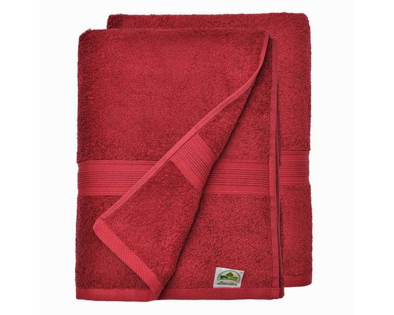 leevitex® Saunatuch Frottee XXL, (2-St), 80 x 200 cm, extra groß & saugfähig, Bordeaux/Weinrot von leevitex®