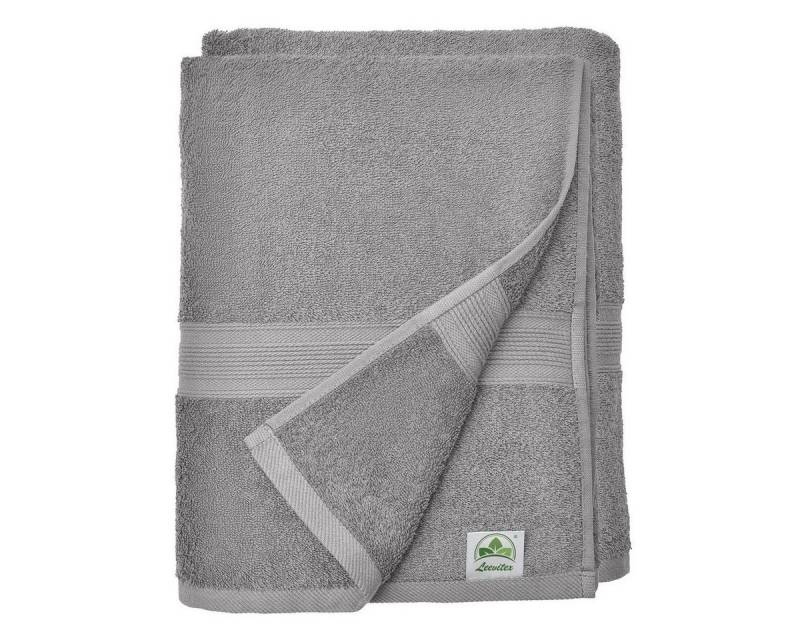 leevitex® Saunatuch leevitex® Saunatuch Frottee XXL, (2-St), 80 x 200 cm, extra groß & saugfähig, Grau von leevitex®