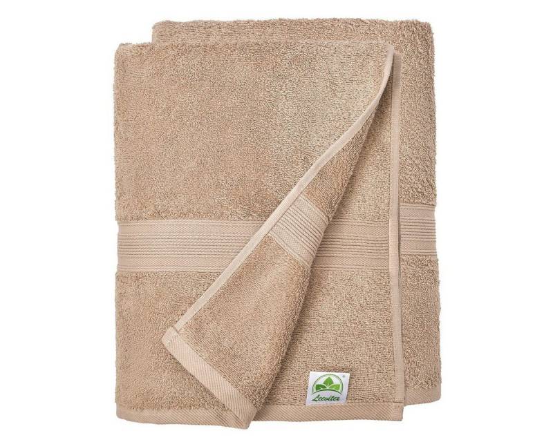 leevitex® Saunatuch Frottee XXL, (2-St), 80 x 200 cm, extra groß & saugfähig, Sand/Cappuccino von leevitex®