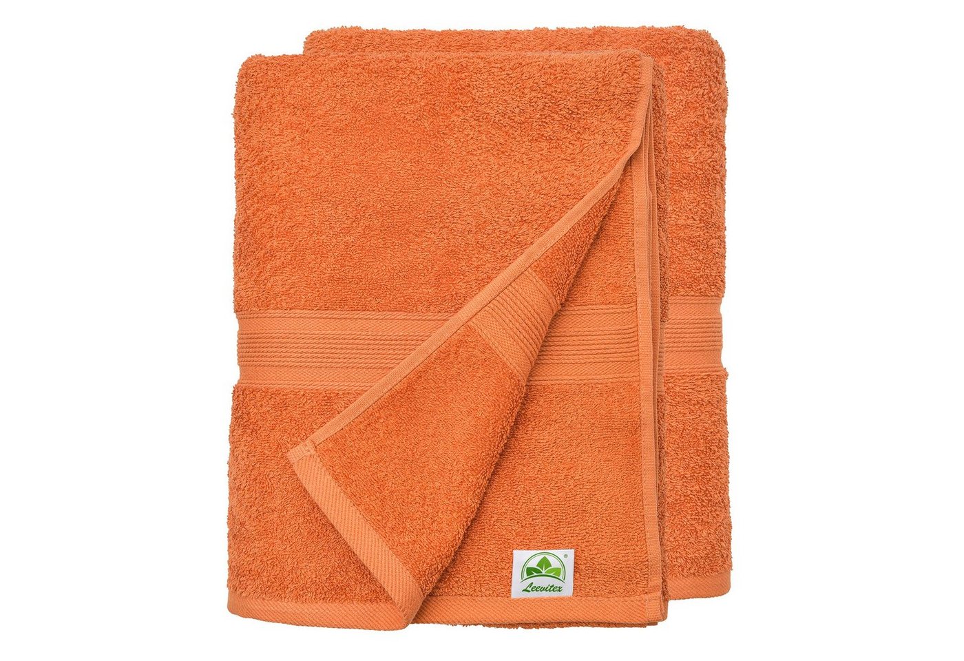 leevitex® Saunatuch Frottee XXL, (2-St), 80 x 200 cm, extra groß & saugfähig, Terrakotta/Dunkelorange von leevitex®