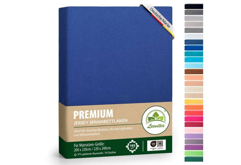 leevitex® Spannbettlaken Premium 195, Gummizug: Rundum, blickdicht, Anti-Pilling, 97% Baumwolle, 3% Elasthan, 40 cm Steg von leevitex®