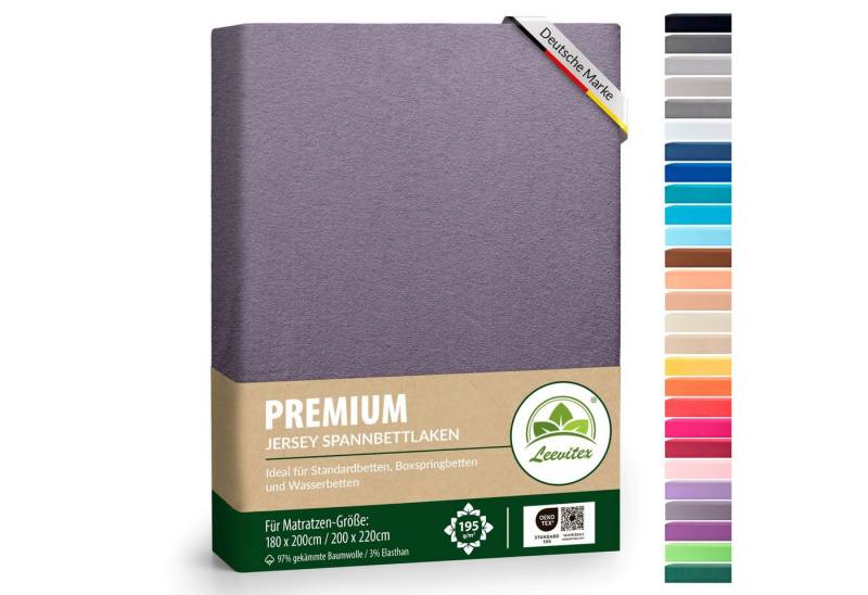 leevitex® Spannbettlaken Premium 195, Gummizug: Rundum, blickdicht, Anti-Pilling, 97% Baumwolle, 3% Elasthan, 40 cm Steg von leevitex®