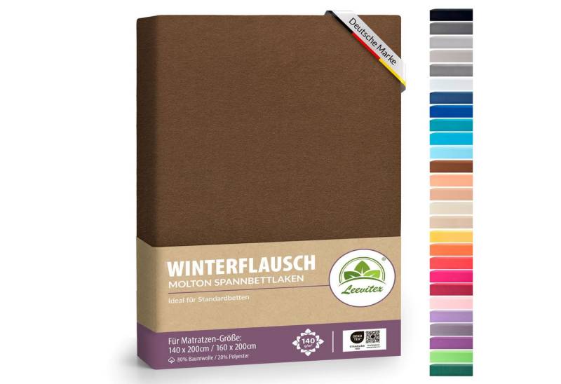 leevitex® Spannbettlaken für kalte Nächte – angenehm weich, passgenau, farbstark & pflegeleicht, Gummizug: Rundum von leevitex®