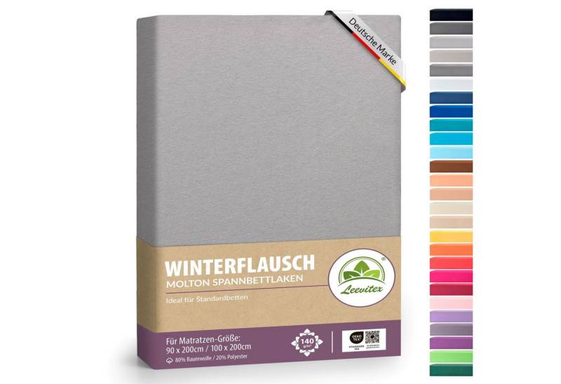 leevitex® Spannbettlaken für kalte Nächte – angenehm weich, passgenau, farbstark & pflegeleicht, Gummizug: Rundum von leevitex®