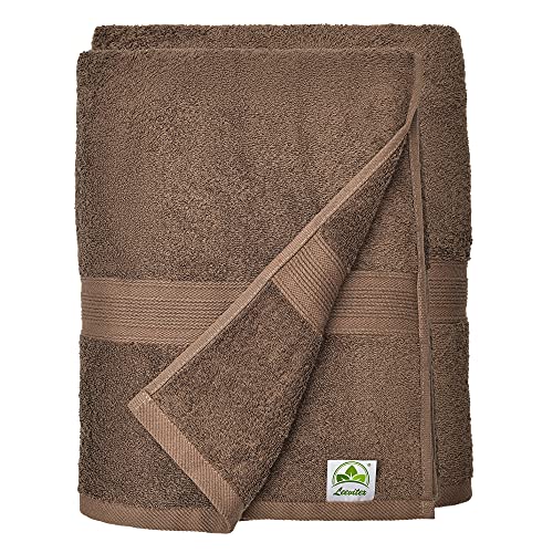 leevitex® Handtuch-Set, flauschig und saugstark, 2 Duschtücher, 70 x 140 cm, Qualität 500 g/m², 100% Baumwolle - Schokobraun von leevitex