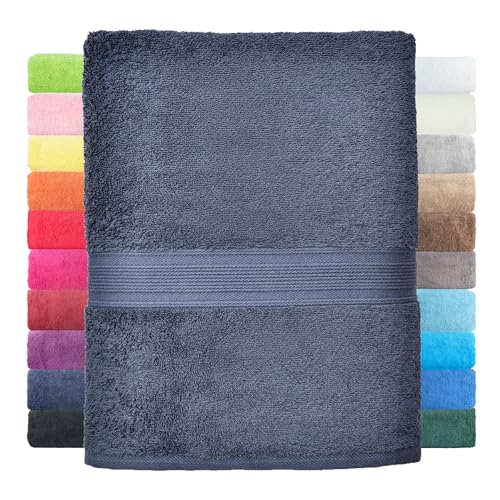 leevitex® Duschtuch 2er Set aus 100% Baumwolle, weich und saugstark | 500 g/m² | 70 x 140 cm | Navyblau von leevitex