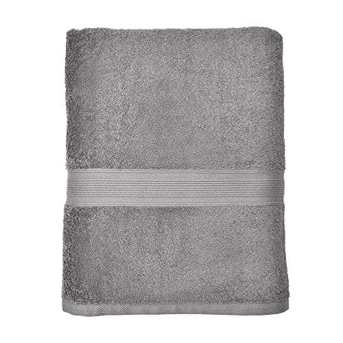 leevitex® Saunahandtuch XXL, flauschig und saugstark, 1 Saunatuch, 80 x 200 cm, Qualität 500 g/m², 100% Baumwolle - Grau von leevitex