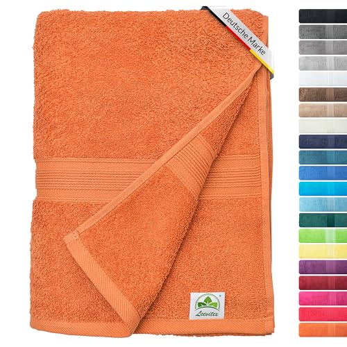 leevitex® Saunahandtuch XXL, flauschig und saugstark, 1 Saunatuch, 80 x 200 cm, Qualität 500 g/m², 100% Baumwolle - Terrakotta von leevitex