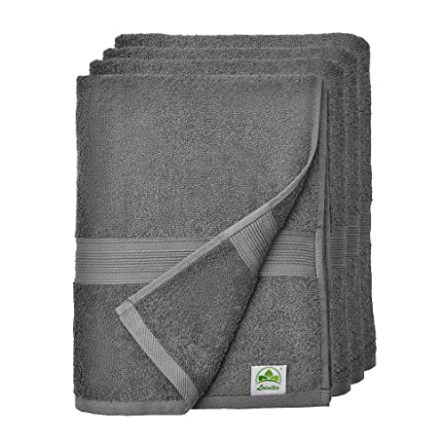 leevitex® Handtuch 4er Set aus 100% Baumwolle, weich und saugstark | 500 g/m² | 50 x 100 cm | Anthrazit von leevitex