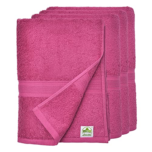 leevitex® Handtuch 4er Set aus 100% Baumwolle, weich und saugstark | 500 g/m² | 50 x 100 cm | Pink von leevitex