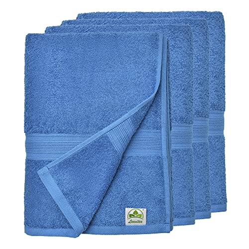 leevitex® Handtuch 4er Set aus 100% Baumwolle, weich und saugstark | 500 g/m² | 50 x 100 cm | Royalblau von leevitex