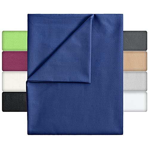 leevitex® Klassische Bettlaken ohne Gummizug | Betttuch | Laken | Leintuch | Haustuch | 100% Baumwolle |Große Auswahl an Farben & Größen | MARKENQUALITÄT (Navy Blau/Marine, 1er Pack 180 x 275 cm) von leevitex