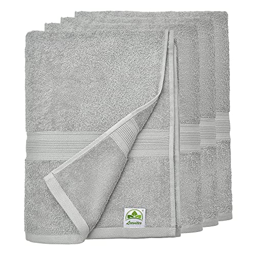 leevitex® Handtuch-Set, saugstark, 50 x 100 cm | Qualität 500 g/m² | 100% Baumwolle | Silber von leevitex