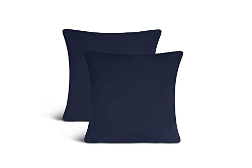 leevitex Jersey Kissenbezug 40 x 40 cm | 2er Set | 100% Baumwolle | 170 g/m² | Öko-Tex | Navyblau/Marine von leevitex