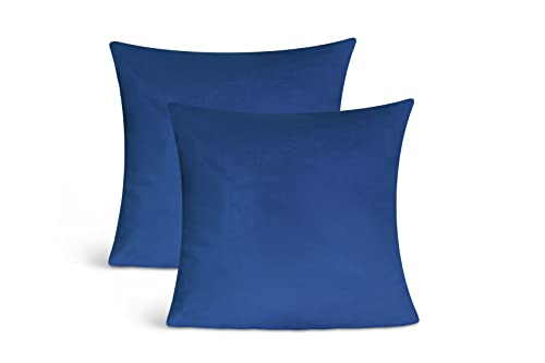 leevitex Jersey Kissenbezug 40 x 40 cm | 2er Set | 100% Baumwolle | 170 g/m² | Öko-Tex | Royalblau/Königsblau von leevitex