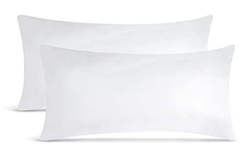 leevitex Jersey Kissenbezug 40 x 80 cm | 2er Set | 100% Baumwolle | 170 g/m² | Weiß von leevitex