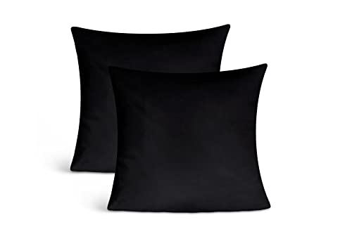 leevitex Jersey Kissenbezug 80 x 80 cm | 2er Set | 100% Baumwolle | 170 g/m² | Schwarz von leevitex