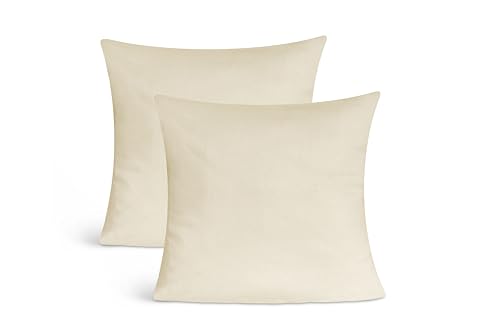 leevitex Jersey Kissenbezug 80 x 80 cm | 2er Set | 170 g/m² | 100% Baumwolle | Öko Tex | Creme/Naturweiß von leevitex