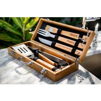 Personalisiertes Komplettes Bbq Grill Tool Kit Set Mit Holzkoffer - Benutzerdefinierte Gravur von leftcoastweddings