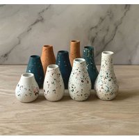 Miniatur Terrazzo Bud Vasen-Set Für Blumen, Luftpflanzen, Wohnkultur, Gipszement von leftcornerdecor