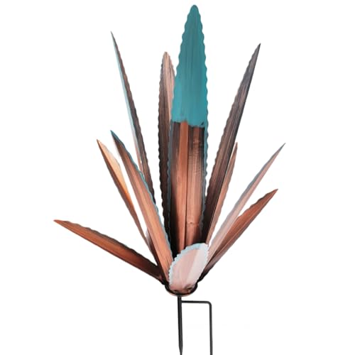 legtovt Metal Agave with Stake Rustic Nostalgic 11x18in Faux Agave Plant Painted Weatherproof Realistic Artificial Metal Plants Outdoor Decor von legtovt