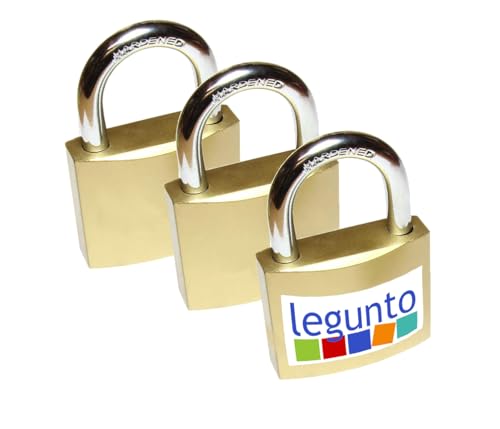 legunto® 3 x Vorhängeschloss gleichschließend. 20% leichter und kleiner als ein übliches Vorhängeschloss Set mit 18 Schlüssel die zu jedem Schloss des Sets passen. von legunto