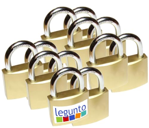 legunto® 12 x Vorhängeschloss gleichschließend. Sehr stabile Vorhängeschlösser gleichschließend Set mit 72 gleichen Schlüsseln. von legunto