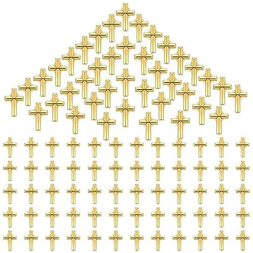 lehua 100-Teiliges Kreuz-Anstecknadel-Set, Goldene Anstecknadeln, ReligiöSe Kreuz-Anstecknadeln, Gold-Emaille-Anstecknadel-Set für Christliche Geistliche von lehua
