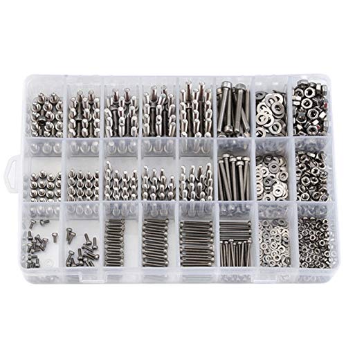 lehua 1080 StüCke M2 / M3 / Edelstahl Innen Sechskant Schraube und Muttern Set Befestigungs Teile Innen Sechskant Schrauben Unterlegscheibe mit 3 StüCke Schrauben SchlüSsel Kit von lehua