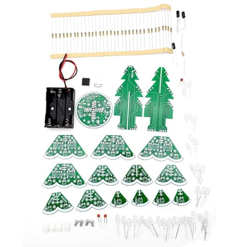 lehua 3D-Stereo-Weihnachtsbaum-LED-Bausatz, Rot/Grün/Gelb, LED-Blitzschaltungssatz zum Üben und Lernen Des Lötens Von Elektronikteilen von lehua