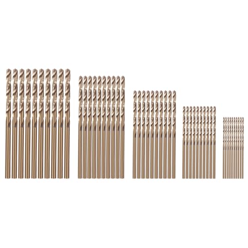 lehua 50 Stücke Drill Force Werkzeug M35 Cobalt Bohrer Satz, Hss-Co Bohrer Satz 1-3 Mm, zum Bohren auf GehäRtetem Stahl, Guss Und Edelstahl von lehua