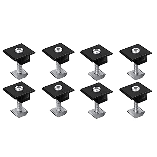 lehua 8Er-Pack Mittelklemme 35 Mm Schwarz T-FöRmige Mittelklemme Photovoltaik Verstellbare Solarpanel-Mittelklemme für Solarpanel von lehua