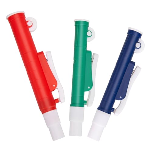 lehua Pipettenpumpen, 3 Stück Handpumpen Fürs Labor: 2 Ml Blau, 10 Ml Grün, 25 Ml Rot, Passend für Glas- oder Kunststoffpipetten von lehua