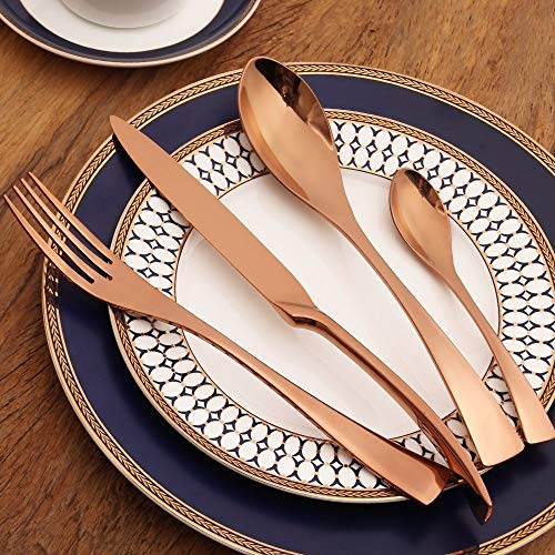 LEKOCH Besteck Set Kupfer Hochglanz 18/10 Edelstahl Rosegold Besteck Bronze 1 person von Lekoch