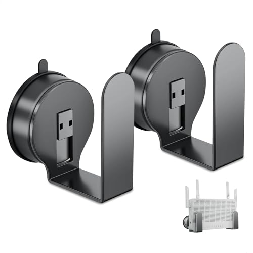 lemgyiamz Kabelbox Wand, Router Halterung, Wandablage Ohne Bohren, Router Schrank Saugnapf Wandbox, WLAN Router Box, WiFi Aufbewahrungsbox Kleines Regal Wand, WLAN Schwimmende Rack, Grau von lemgyiamz