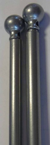 Gardinenstange in Schmiedeeisen, 2er Set, 51046099, ausziehbar, 60-80 cm, Grau von lemoinscherdeladeco