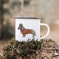 Emaille Tasse | Dackel Ludwig Rauhaardackel von lenalineDesign