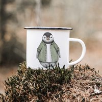 Emaille Tasse | Pinguin Fabi Cordhemd von lenalineDesign