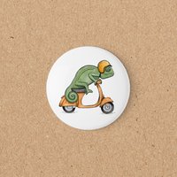 Magnetbutton | Kühlschrankmagnet 55 Mm Chamäleon Pedro Vespa Farbig von lenalineDesign