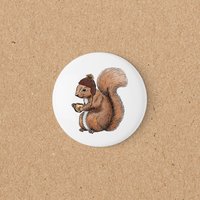Magnetbutton | Kühlschrankmagnet 55 Mm Eichhörnchen Fritz von lenalineDesign