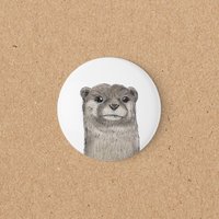 Magnetbutton | Kühlschrankmagnet 55 Mm Otter Fiete von lenalineDesign