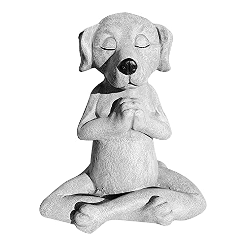 Meditation Hund Statue Wohnkultur,Meditation Hund Buddha,Meditation Haustier Hund Statue Hund Garten Skulptur Dekoration,Zen Yoga Hund Garten Dekoration Hund Buddha Kunst Skulpturen für die Dekoration von lencyotool