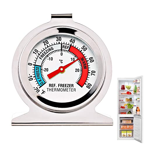 lencyotool 2 Pcs Kühlschrankthermometer - Kühlschrank-Gefrierschrank-Thermometer mit großem Zifferblatt - Großes Zifferblatt Küchenkühlschrank und Gefrierschrank Küchenthermometer -20~80°F/ -30~30°C von lencyotool